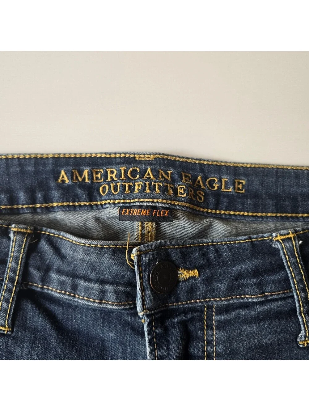 American Eagle Mens Jeans 34x32 Dark Wash Straight Stretch Denim